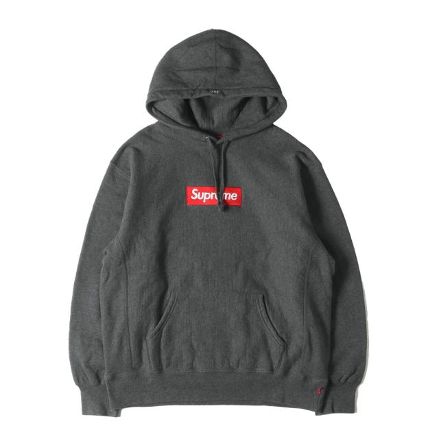 Supreme シュプリーム パーカー サイズ:S 21AW ボックスロゴ スウェットパーカー Box Logo Hooded Sweatshirt チャコール トップス フーディー【メンズ】【中古】【美品】【K4239】