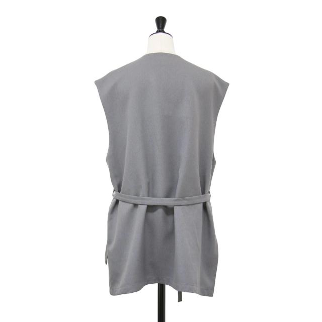 FLORENT フローレント ベスト グレー サイズ:00(S) / 23秋冬 ツイル ストレッチ ベスト / TWILL STRETCH VEST / ジレ ノーカラー クルーネック ベルト付き / トップス / 日本製【レディース】【中古】【美品】【K4507】_1
