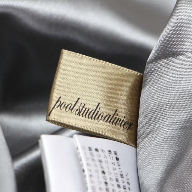 pool studio alivier プールスタジオアリヴィエ ワンピース グレー サイズ:2(M) / チュール レース 刺繍 ワンピース / 長袖 マキシ丈 フレア シアー / トップス ドレス【レディース】【K4508】