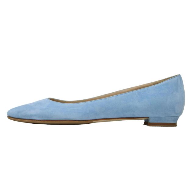 MANOLO BLAHNIK マノロブラニク パンプス ライトブルー サイズ:35.5(22.5cm) / スエード フラット パンプス / BBFLAT / ポインテッドトゥ / レザー / イタリア製 / ブランド シューズ 靴【レディース】【中古】【K4509】