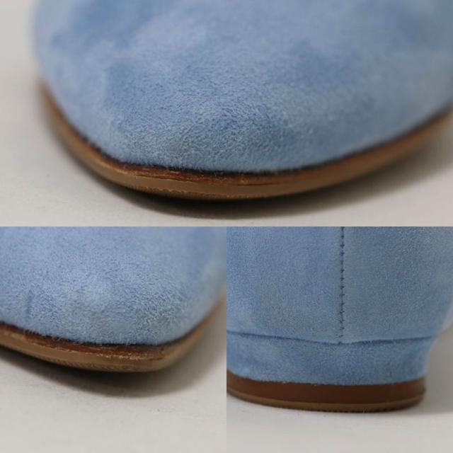 MANOLO BLAHNIK マノロブラニク パンプス ライトブルー サイズ:35.5(22.5cm) / スエード フラット パンプス / BBFLAT / ポインテッドトゥ / レザー / イタリア製 / ブランド シューズ 靴【レディース】【中古】【K4509】