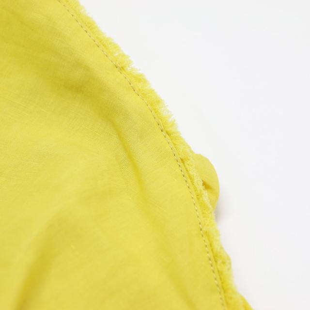 Ballsey ボールジー ワンピース イエロー サイズ:34(7号) / 22春夏 リネン コットン ムーブ Vネック ワンピース / ロング丈 半袖 ボリュームスリーブ タック フリンジ / トップス ドレス【レディース】【中古】【美品】【K4509】