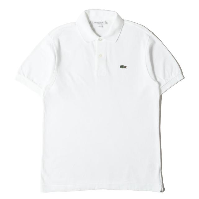 LACOSTE ラコステ ポロシャツ サイズ:US S / ワンポイント ワニ ワッペン 刺繍 ピケ ポロシャツ (L1212AL) / CLASSIC FIT / MADE IN JAPAN / ホワイト 白 / トップス 半袖【メンズ】【中古】【美品】【K4510】