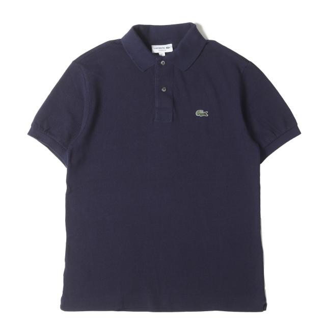 LACOSTE ラコステ ポロシャツ サイズ:US S / ワンポイント ワニワッペン 刺繍 ピケ ポロシャツ (F8455) / CLASSIC FIT / ネイビー 紺 / トップス 半袖【メンズ】【中古】【K4510】