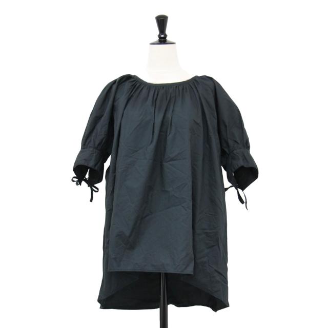 FLORENT フローレント ブラウス ブラック 黒 サイズ:00(S) / 22秋冬 パフスリーブ ブラウス / PUFF SLEEVE BLOUS / 5分袖 ギャザー コットン / トップス シャツ カットソー【レディース】【中古】【K4510】