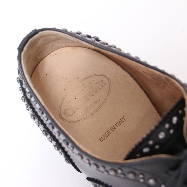 Churchs チャーチ シューズ ブラック サイズ:35.5(22.5cm) / バーウッド メット ウィングチップ レースアップ シューズ / BURWOOD MET ドレスシューズ スタッズ付き カーフレザー 【レディース】【中古】【K4510】