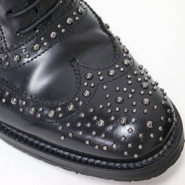 Churchs チャーチ シューズ ブラック サイズ:35.5(22.5cm) / バーウッド メット ウィングチップ レースアップ シューズ / BURWOOD MET ドレスシューズ スタッズ付き カーフレザー 【レディース】【中古】【K4510】