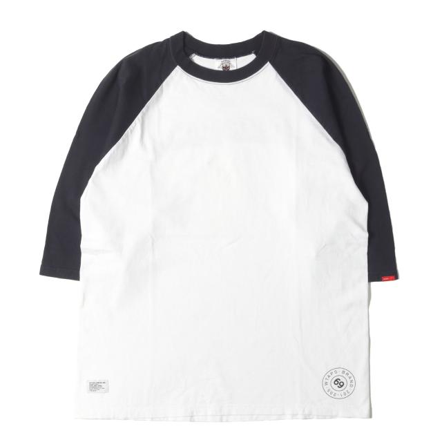 WTAPS ダブルタップス Tシャツ サイズ:L / DESERT STORM ロゴ 7分袖 ラグラン Tシャツ / ネイビー ホワイト 紺白 / トップス カットソー 長袖【メンズ】【中古】【K4512】_1