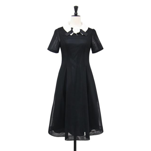 M'S GRACY エムズグレイシー　襟付き　ワンピース　可愛いレトロな雰囲気♪　八分袖　大柄チェック　秋色ボルドー系　40 M\u0027S GRACY - ☆新品☆M\u0027S GRACY*カタログ掲載*襟付きドット柄