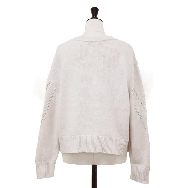 theory luxe セオリーリュクス ニット ベージュ サイズ:38(M) / 25春夏 クルーネック コンパクト ニット / BROOME/ SYNO 長袖 ショート丈 アイレットステッチ / トップス セーター【レディース】【中古】【K4513】_1
