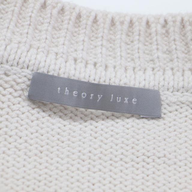 theory luxe セオリーリュクス ニット ベージュ サイズ:38(M) / 25春夏 クルーネック コンパクト ニット / BROOME/ SYNO 長袖 ショート丈 アイレットステッチ / トップス セーター【レディース】【中古】【K4513】_3