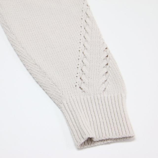 theory luxe セオリーリュクス ニット ベージュ サイズ:38(M) / 25春夏 クルーネック コンパクト ニット / BROOME/ SYNO 長袖 ショート丈 アイレットステッチ / トップス セーター【レディース】【中古】【K4513】_5