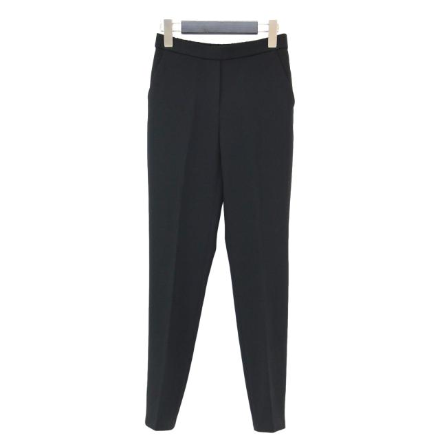 Theory セオリー パンツ ブラック 黒 サイズ:XXX0(XXXS) / 24春夏 テーパード パンツ / Admiral Crepe Treeca Pull On J / スラックス クロップド丈 センタープレス ウエストゴム / ボトムス ズボン【レディース】【中古】【K4513】