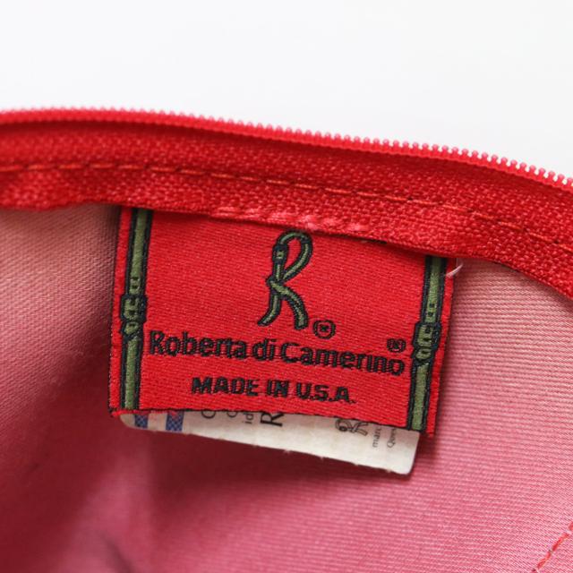 Roberta di Camerino ロベルタ ディ カメリーノ バッグ レッド ブラウン / 総柄 レザー トート ハンドバッグ / トラベルバッグ 肩掛け / アメリカ製 / ブランド カバン 【レディース】【中古】【K4514】 Roberta di Camerino ロベルタ ディ カメリーノ バッグ レッド