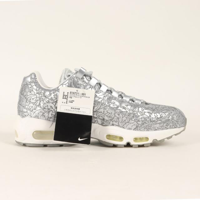 NIKE ナイキ ピュアプラチナム / メタリックシルバー サイズ:US10(28.0cm) | AIR MAX 95 ANNIVERSARY QS (818721-001) | エアマックス95 20周年 アニバーサリー レーザー加工 | ローカット スニーカー シューズ 靴【メンズ】【K4524】