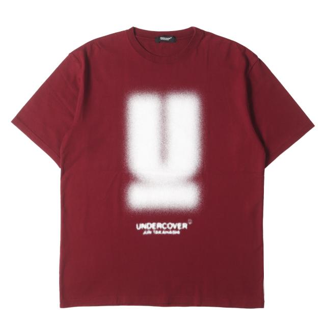 UNDERCOVER アンダーカバー Tシャツ サイズ:3 / 24SS ぼかしU ロゴ クルーネック Tシャツ / ボルドー / トップス カットソー 半袖【メンズ】【中古】【美品】【K4519】