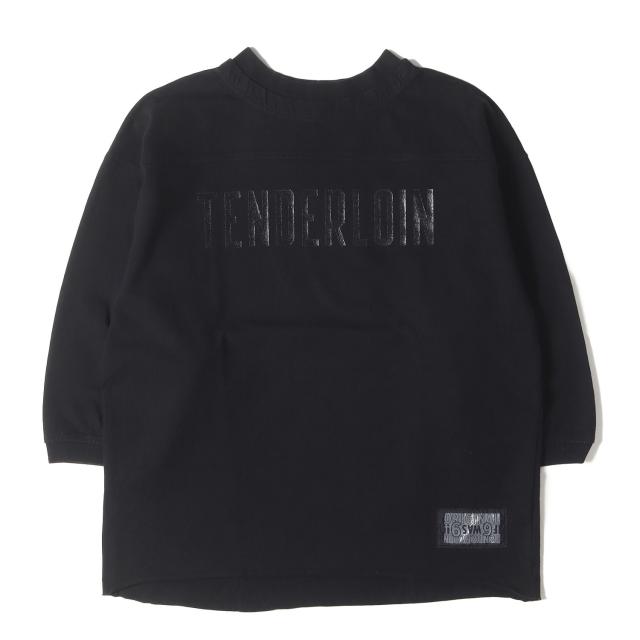TENDERLOIN テンダーロイン Tシャツ サイズ:S / 20AW ブランドロゴ 7分袖 フットボール Tシャツ (FOOTBALL SHT) / ブラック 黒 / トップス カットソー 長袖【メンズ】【中古】【K4519】