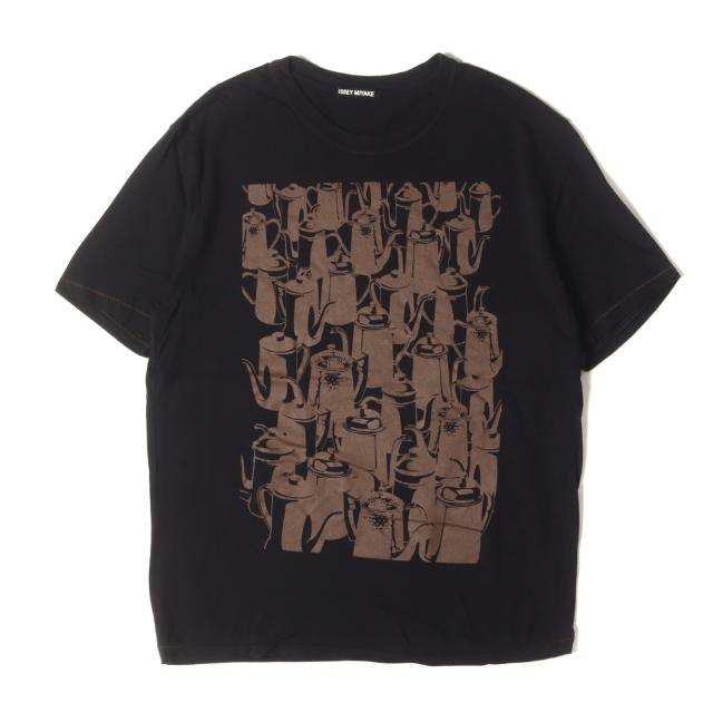 ISSEY MIYAKE イッセイミヤケ Tシャツ / グラフィック クルーネック Tシャツ (ME03JK401) / ブラック 黒 / トップス カットソー 半袖 / 日本製【メンズ】【中古】【K4520】