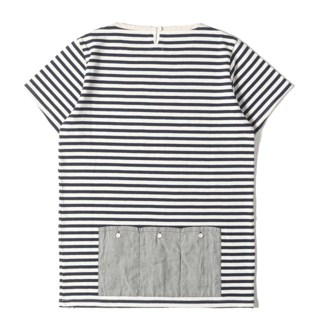 visvim ビズビム Tシャツ サイズ:3 / バックポケット付き ボーダー Tシャツ / バスクシャツ (BORDER CREW S/S) / ネイビー ホワイト 紺白 / トップス カットソー 半袖【メンズ】【中古】【美品】【K4521】_1