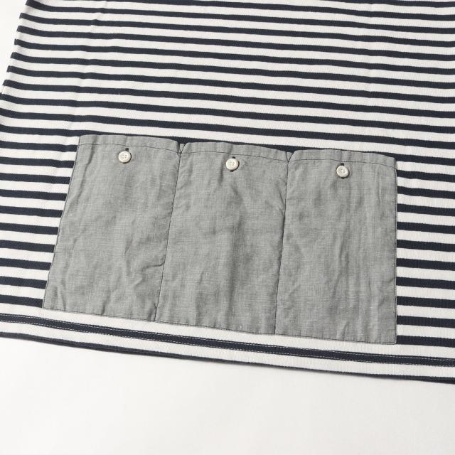 visvim ビズビム Tシャツ サイズ:3 / バックポケット付き ボーダー Tシャツ / バスクシャツ (BORDER CREW S/S) / ネイビー ホワイト 紺白 / トップス カットソー 半袖【メンズ】【中古】【美品】【K4521】_4