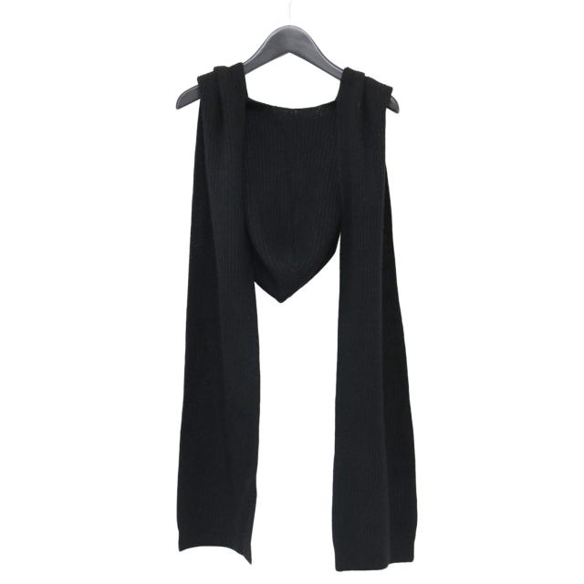 BY MALENE BIRGER バイ マレーネ ビルガー ストール ブラック 黒 サイズ:FREE / 23秋冬 フーディー ストール / hoodie scarf スカーフ マフラー フード リブ編み ウール / ファッション アイテム 小物【レディース】【中古】【美品】【K4522】