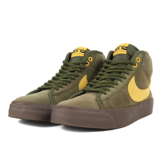 NIKE ナイキ サイズ:US9.5(27.5cm) | ANTIHERO ZOOM BLAZER MID QS (HM5838-300) | アンタイヒーロー ズーム ブレザー ミッド | ラフグリーン アマリロ | ミドルカット スニーカー シューズ スケート 靴 | コラボ 別注【メンズ】【中古】【美品】【K4526】
