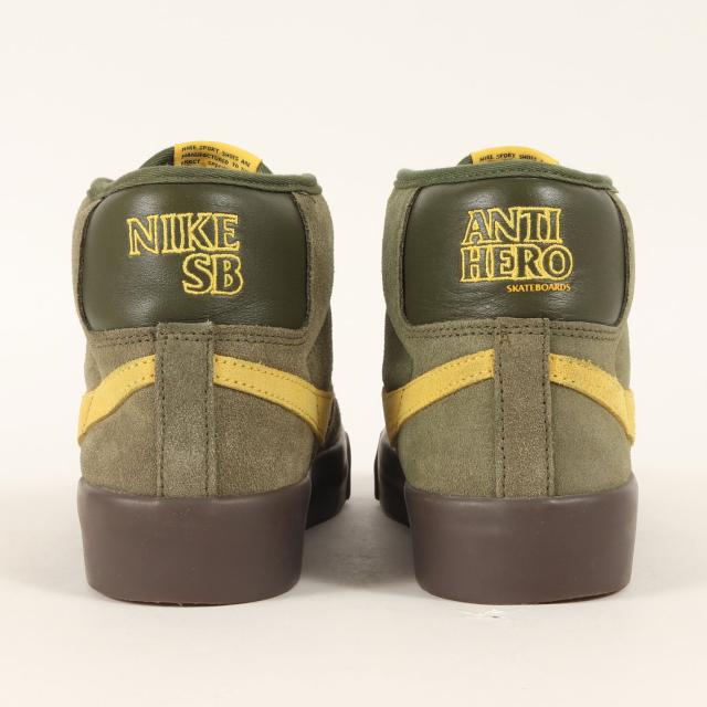 NIKE ナイキ サイズ:US9.5(27.5cm) | ANTIHERO ZOOM BLAZER MID QS (HM5838-300) | アンタイヒーロー ズーム ブレザー ミッド | ラフグリーン アマリロ | ミドルカット スニーカー シューズ スケート 靴 | コラボ 別注【メンズ】【中古】【美品】【K4526】