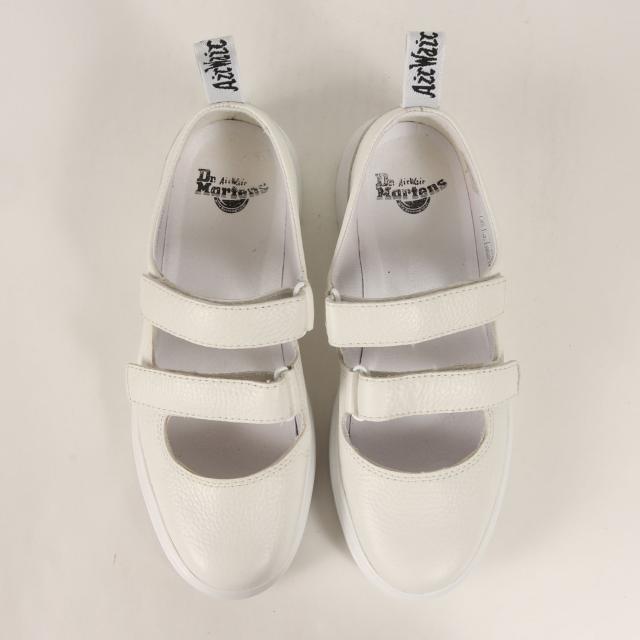 Dr.Martens ドクターマーチン サイズ:WOMEN UK7(26.0cm) | メリージェーン レザー シューズ (MAE) | ホワイト 白 | ブランド 靴 ベルクロ ストラップ【メンズ】【中古】【K4526】