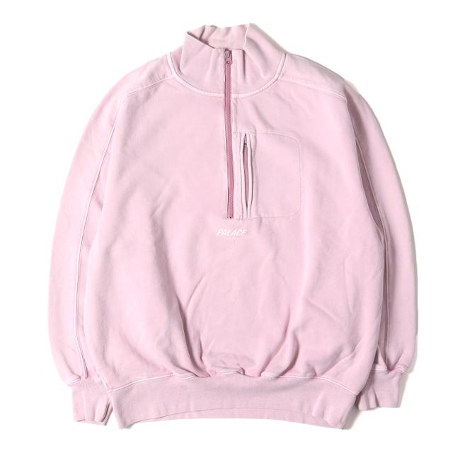 PALACE パレス スウェット ピンク サイズ:L | 23SS ガーメントダイ ロゴ ハーフジップ スウェットシャツ (WASHED TERRY 1/2 ZIP FUNNEL) | 裏毛 | トップス トレーナー【メンズ】【中古】【K4526】