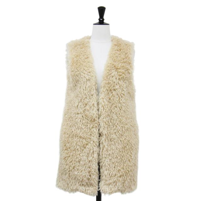 FLORENT フローレント ベスト ベージュ サイズ:00(S) | 24春夏 フェイクファー ベスト / ジレ | ミドル丈 カーリー エコファー | 日本製 | トップス 羽織り 重ね着【レディース】【中古】【美品】【K4526】