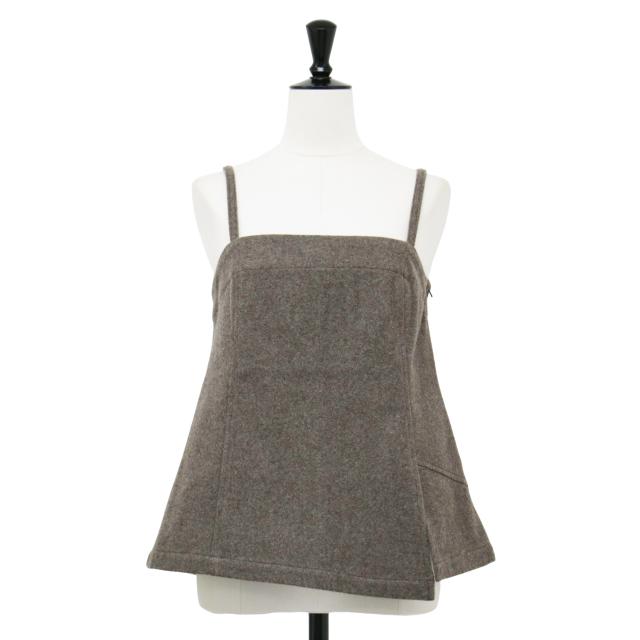 FLORENT フローレント キャミソール ブラウン サイズ:00(S) | 24秋冬 ウール メルトン キャミソール トップス | ブラウス Aライン スリット タック | 日本製 【レディース】【中古】【美品】【K4526】