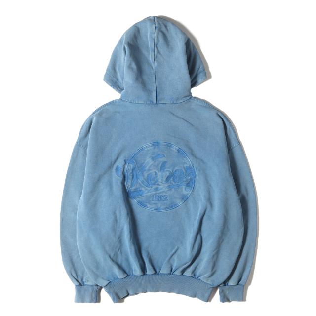 KEBOZ ケボズ パーカー サイズ:S フェード加工 ロゴ刺繍 オーバー