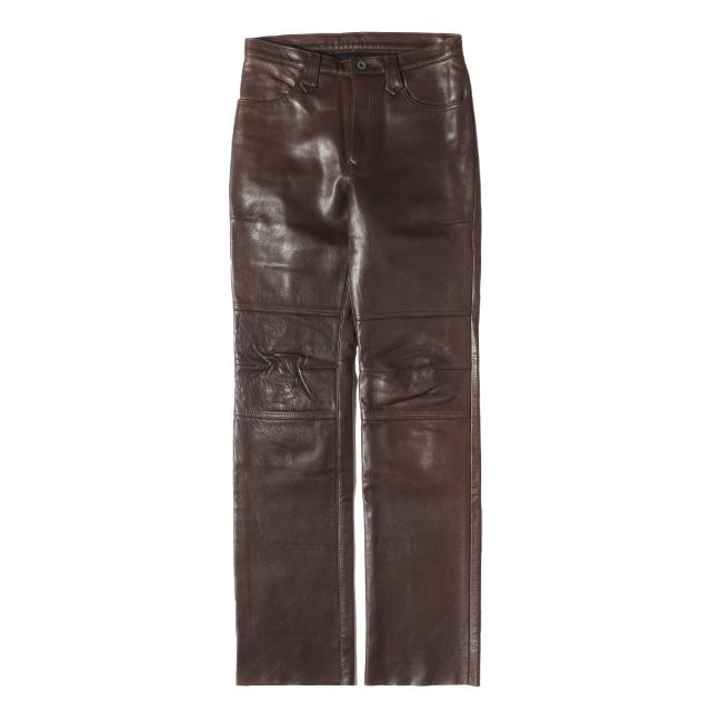 Y2 LEATHER ワイツーレザー パンツ サイズ:30 ストレート オイル ステアハイドレザー パンツ / 革パンツ ブラウン ボトムス ズボン【メンズ】【中古】【K4277】