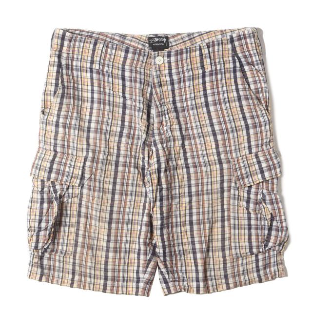 OLD STUSSY チェックショーツ ショートパンツ 90s 希少 刺繍 OLD STUSSY チェックショーツ ショートパンツ 90s 希少 刺繍