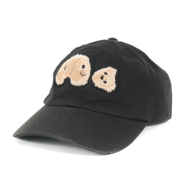 Palm Angels パーム エンジェルス キャップ ブラック 黒 サイズ:FREE | テディベア ワッペン 6パネルキャップ | ブランド 帽子【メンズ】【中古】【K4528】