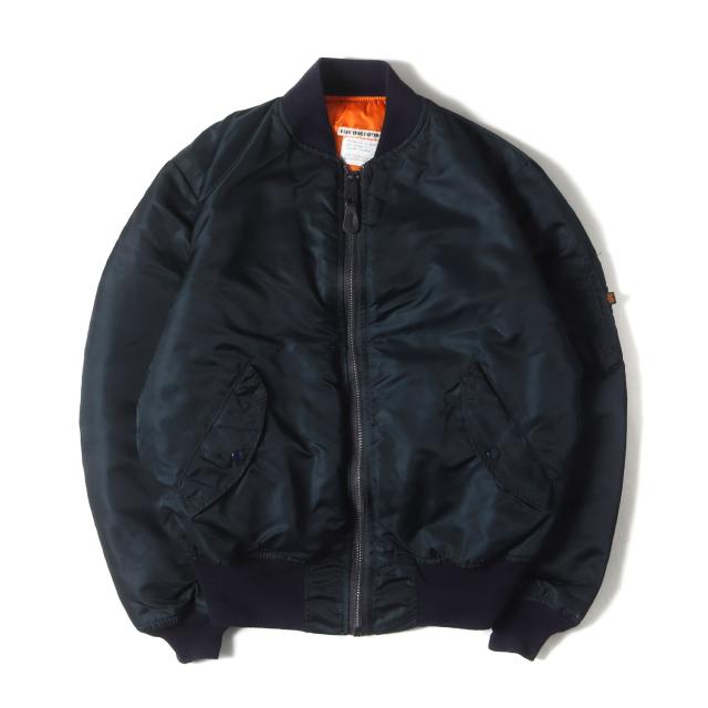 GOOD ENOUGH グッドイナフ ジャケット サイズ:M 00s ELECTRIC COTTAGE F.C.Real Bristol ALPHA 袖ニット カスタム MA-1 フライトジャケット (2000年モデル) ネイビー 紺 アウター ブルゾン 上着 コラボ【メンズ】【中古】【K4267】