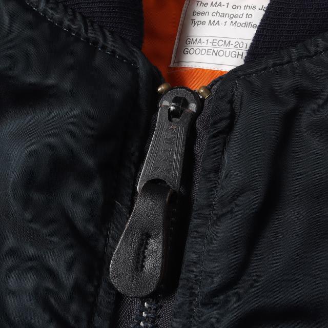 GOOD ENOUGH グッドイナフ ジャケット サイズ:M 00s ELECTRIC COTTAGE F.C.Real Bristol ALPHA 袖ニット カスタム MA-1 フライトジャケット (2000年モデル) ネイビー 紺 アウター ブルゾン 上着 コラボ【メンズ】【中古】【K4267】