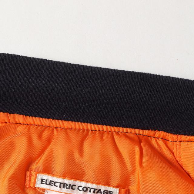 GOOD ENOUGH グッドイナフ ジャケット サイズ:M 00s ELECTRIC COTTAGE F.C.Real Bristol ALPHA 袖ニット カスタム MA-1 フライトジャケット (2000年モデル) ネイビー 紺 アウター ブルゾン 上着 コラボ【メンズ】【中古】【K4267】