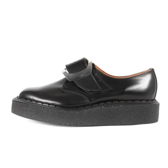 COMME des GARCONS HOMME PLUS コムデギャルソン オムプリュス ブラック 黒 サイズ:UK10(28.5cm相当) | 24AW E COX バックル モンク レザー クリーパー ドレス シューズ (Platform Brogue PN-K103) | コラボ 靴 ラバーソール【メンズ】【K4530】