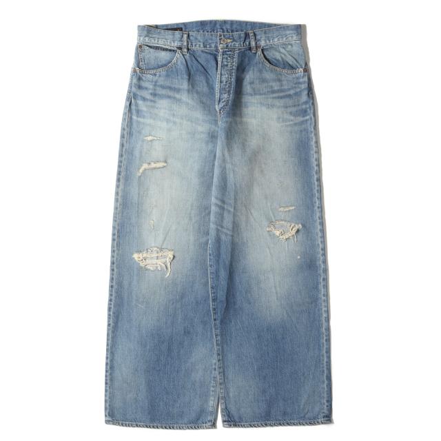 MINEDENIM マインデニム パンツ インディゴ サイズ:34 | 25SS ヴィンテージ加工 ワイド ライトオンス デニム パンツ (Light weight Denim E.Wide 5pocket USS 2505-1002) | ボタンフライ | 日本製 | ボトムス ジーンズ ジーパン ズボン【メンズ】【K4530】