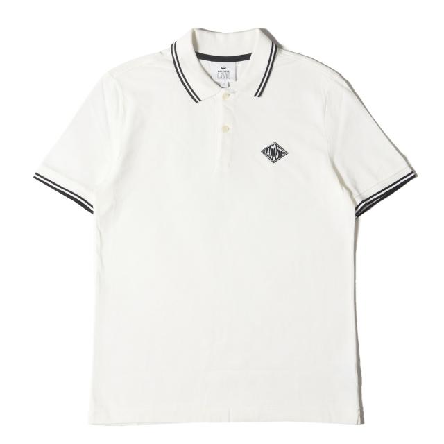 LACOSTE ラコステ ポロシャツ アイボリー サイズ:S | ロゴ ワッペン 刺繍 鹿の子 ポロシャツ (PH9048) | L!VE | トップス 半袖【メンズ】【中古】【美品】【K4531】