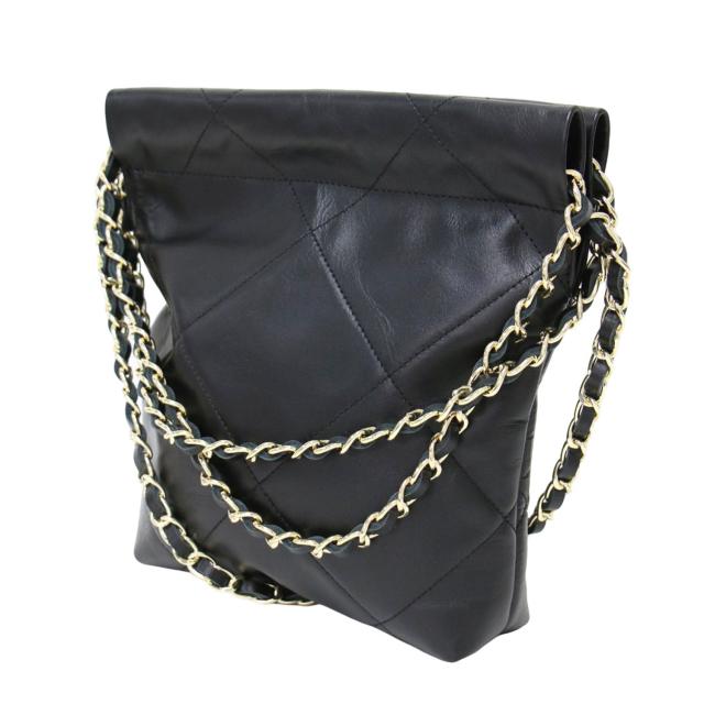 AULENTTI オウレンティ バッグ ブラック 黒 | 25春夏 キルティング ショルダー バッグ | QUILTING BAG | ハンドバッグ 肩掛け 斜め掛け 2WAY チェーン レザー | イタリア製 | ブランド カバン【レディース】【中古】【美品】【K4531】