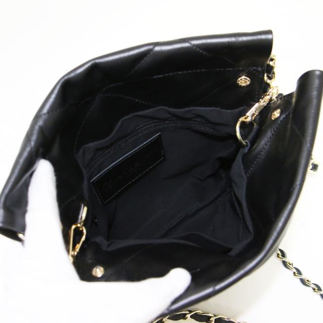 AULENTTI オウレンティ バッグ ブラック 黒 | 25春夏 キルティング ショルダー バッグ | QUILTING BAG | ハンドバッグ 肩掛け 斜め掛け 2WAY チェーン レザー | イタリア製 | ブランド カバン【レディース】【中古】【美品】【K4531】 AULENTTI オウレンティ バッグ ブラック 黒 | 25春夏 キルティング