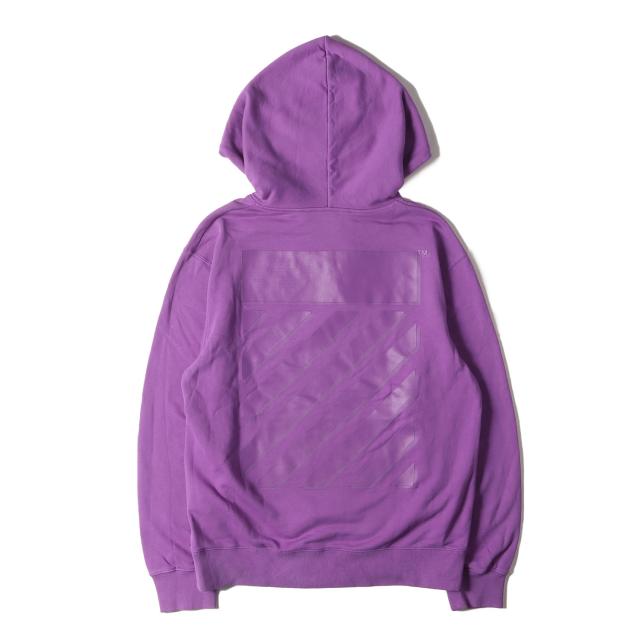 OFF-WHITE オフホワイト パーカー サイズ:XL 23SS アイコンマーク スウェット パーカー (DIAG TAB SLIM HOODIE) パープル(ORCHID) トップス フーディー プルオーバー【メンズ】【中古】【K4274】