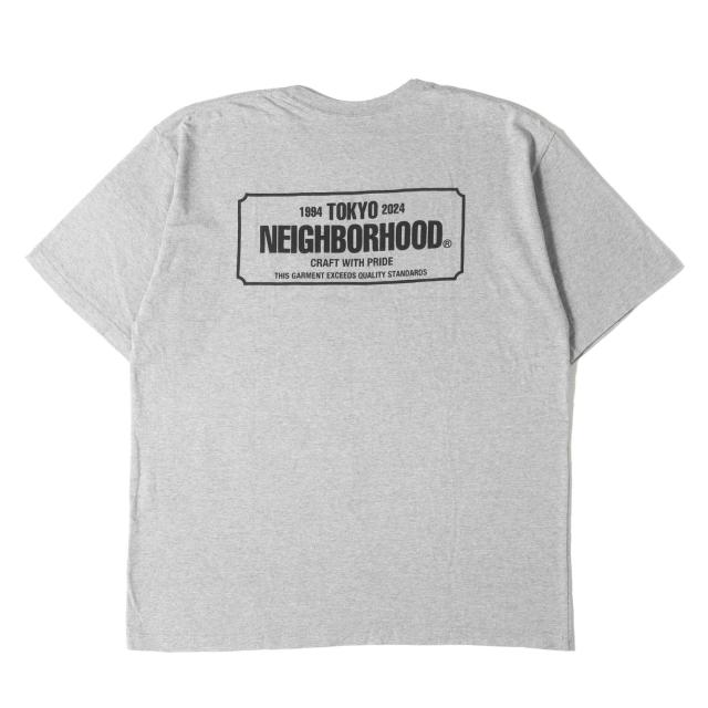 NEIGHBORHOOD ネイバーフッド Tシャツ グレー サイズ:L | 24SS ブランドロゴ クルーネック Tシャツ (NH . TEE SS-1) | トップス カットソー 半袖【メンズ】【中古】【美品】【K4533】