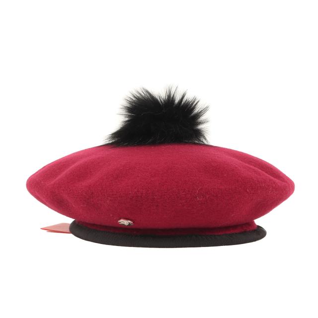 HELEN KAMINSKI ヘレンカミンスキー ベレー帽 ボルドー サイズ:ONE SIZE | フォックスファー付き ウール ベレー帽 (Mamara) | ブランド 帽子【メンズ】【K4534】