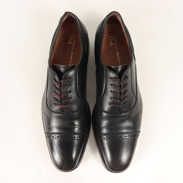 alfredo BANNISTER アルフレッドバニスター サイズ:41(26.0cm) | ストレートチップ レザー オックスフォード ドレス シューズ | ブラック 黒 | 靴 革靴【メンズ】【中古】【K4534】