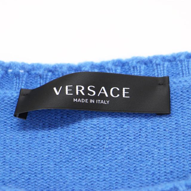 VERSACE ヴェルサーチ ニット ブルー サイズ:38(XS) | ウール 透かし