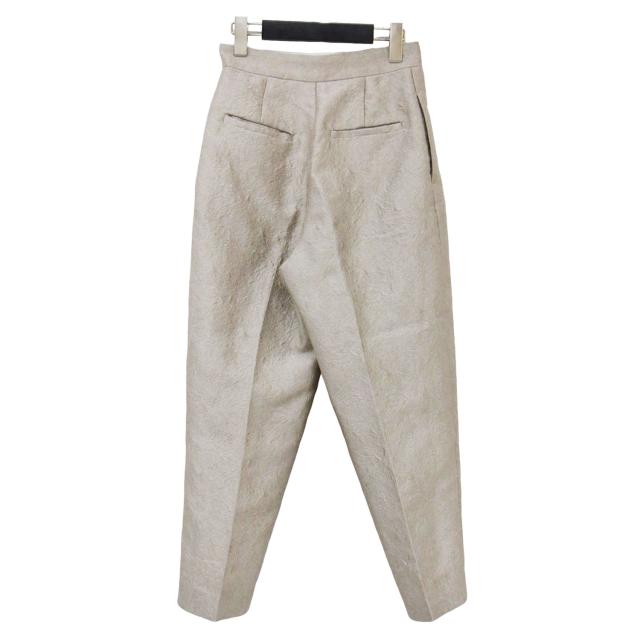 esteta エステータ パンツ グレージュ サイズ:34(XS) | 25春夏 シャイニー ジャカード パンツ | テーパード ハイウエスト センタープレス タック | ボトムス ズボン【レディース】【中古】【K4536】 esteta エステータ パンツ グレージュ サイズ:34(XS) | 25春夏