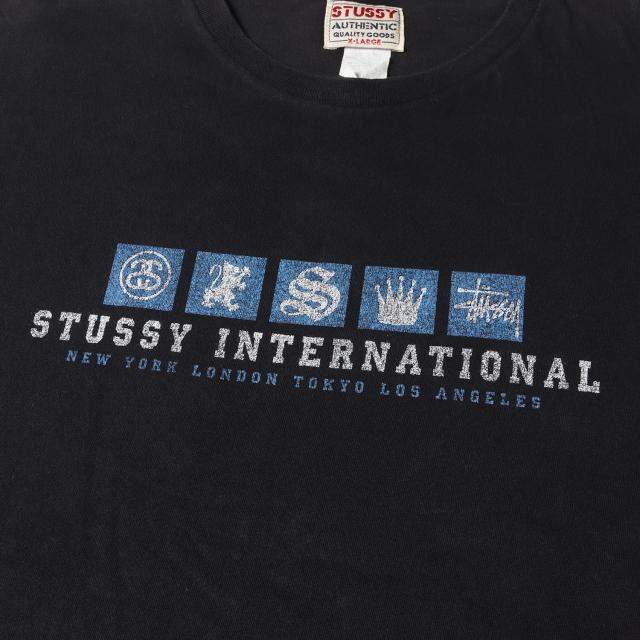 STUSSY ステューシー Tシャツ ブラック 黒 サイズ:XL | 90s OLD STUSSY アイコン プリント クルーネック Tシャツ (USA製) | トップス カットソー 半袖【メンズ】【中古】【K4537】_3